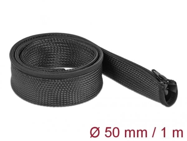 Delock - Flätad ärm - 1 m - svart