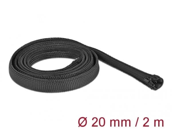 Delock - Flätad ärm - 2 m - svart