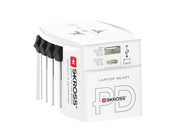 Verdens reiseadapter MUV 1xUSB-C PD 1xUSB-A 45W ujordet