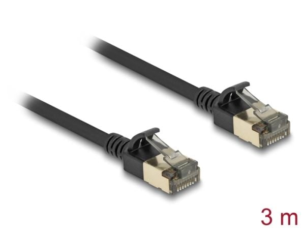 DeLOCK 80341, 3 m, Cat8.1, F/FTP (FFTP), RJ-45, RJ-45, musta