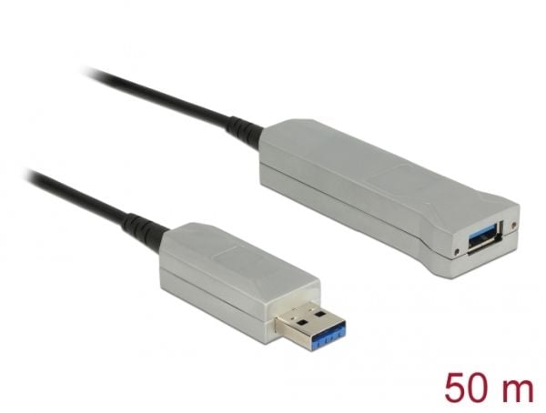 Delock - USB-kabelsett - aktiv, tommelskruer - svart