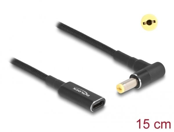 DeLOCK 60038, 0,15 m, USB C, 5.5 x 1.7 mm, 19.5 V