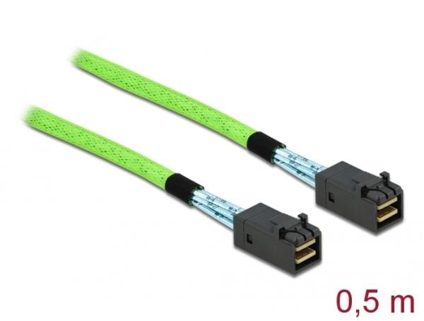 Delock - SAS intern kabel - SAS 64Gbit/s - rett gjennom - Mini SAS HD (SFF-8673) (hann) til Mini SAS HD (SFF-8673) (hann) - 50 cm