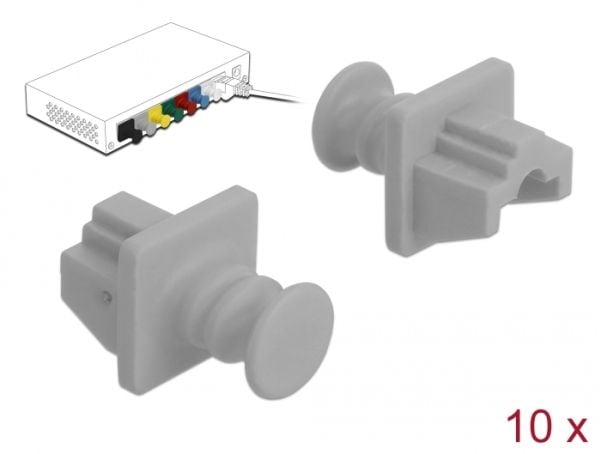 Delock for RJ45 - Støvdeksel - grå (pakke med 10 stk.)