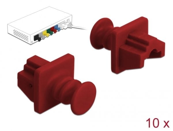 Delock for RJ45 - Støvdeksel - rød (en pakke 10)