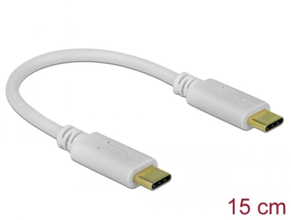 Delock USB Type-C -latauskaapeli 15 cm PD 100 W, jossa on E-merkki