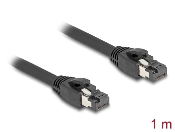 Delock RJ45 nettverkskabel Cat.8.1 S/FTP 1 m til 40 Gbps svart