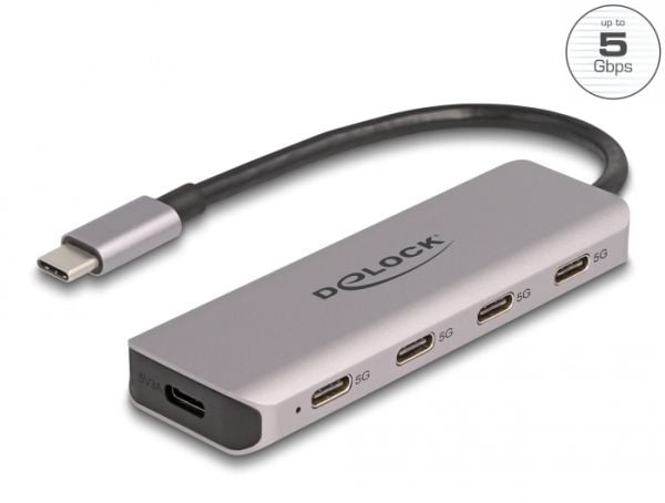 Delock - Hub - 5 Gbps, with USB-C connector - 4 x USB-C 3.2 Gen 1 - stasjonær