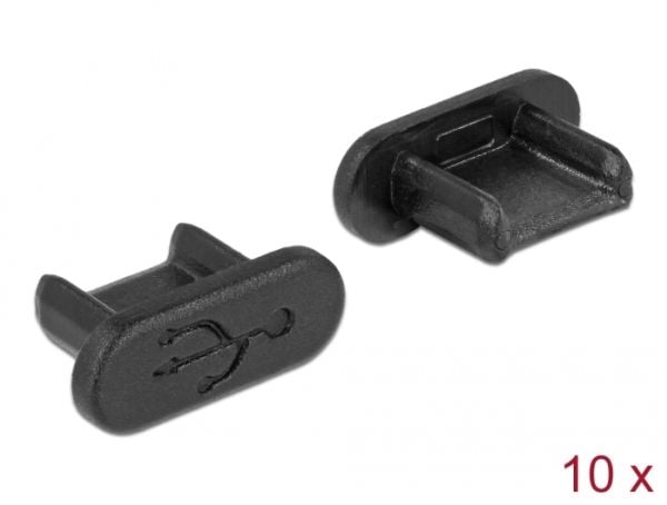 Delock Pölysuoja USB 2.0 Micro-B Female - Støvdække - sort (pakkaus 10 kpl)
