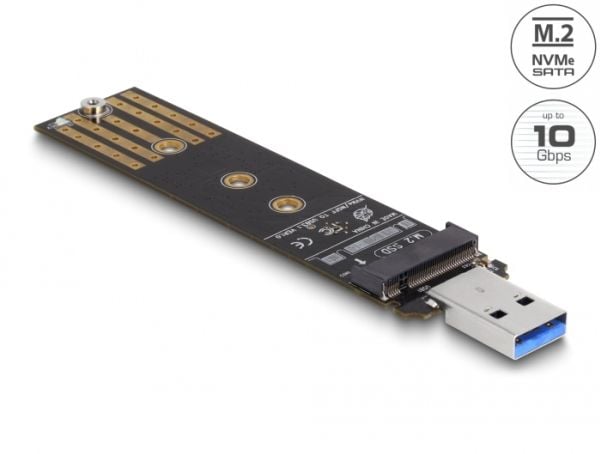 Delock Combo Converter for M.2 NVMe PCIe eller SATA SSD med USB 3.2 Gen 2