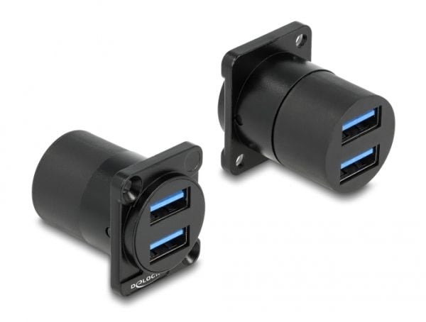Delock D-tyyppinen moduuli USB 3.2 Gen 1 Type-A 2 x naaras 2 x naaraspuolelle