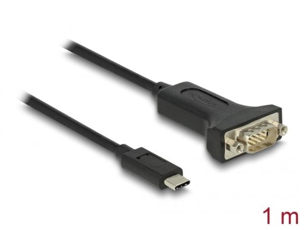 Delock - USB / seriell-kabel - 24 pin USB-C (hann) til RS-232 (hann) - 1 m - svart