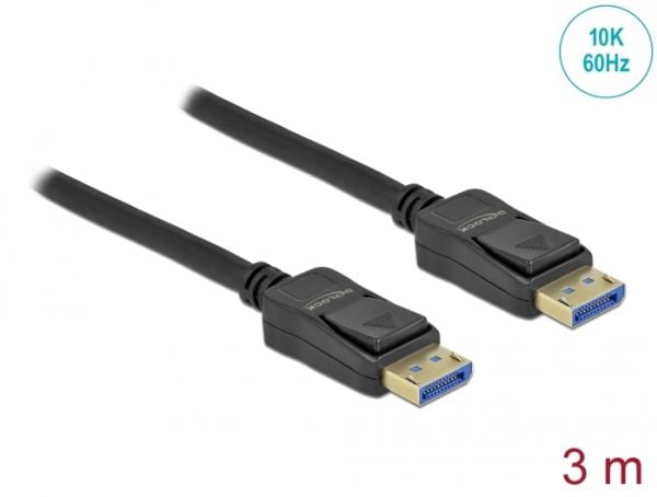 Delock - DisplayPort kaapeli - DisplayPort (han) til DisplayPort (han) - DisplayPort 2.0 - 3 m - 10K60 Hz (10240x4320) tuki - lajittelu - lajittelu