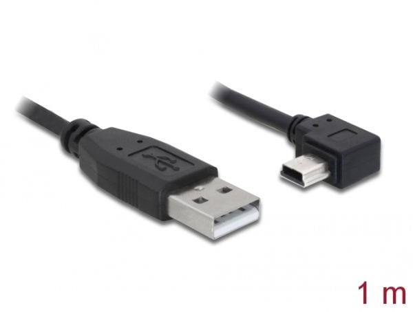 Delock - USB-kabel - USB (hann) til mini-USB type B (hann) - 1 m - rettvinklet kontakt