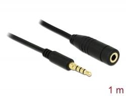 DeLOCK 84666, 3.5mm, Uros, 3.5mm, Naaras, 1 m, Musta