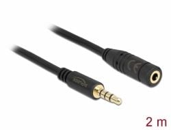 DeLOCK 84667, 3.5mm, Uros, 3.5mm, Naaras, 2 m, Musta