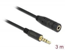 DeLOCK 84668, 3.5mm, Uros, 3.5mm, Naaras, 3 m, Musta