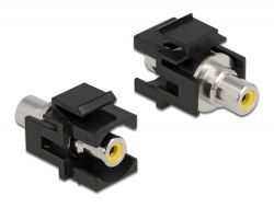 Delock Keystone Module RCA naaras > RCA naaras - Modulaarinen insertti (kytkin) - RCA - musta, keltainen