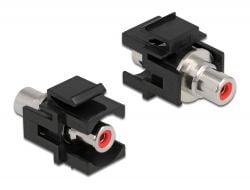 Delock Keystone Module RCA naaras > RCA naaras - Modulaarinen insertti (kytkin) - RCA - musta, punainen