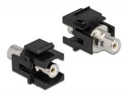 Delock Keystone Module RCA female > RCA female - Modulinnlegg (kopling) - RCA - svart, hvit