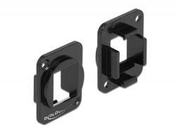 Delock Keystone Mounting 1 Port for D-type metal - Asennusteline modulaariselle pistokkeelle - musta - 1 portti