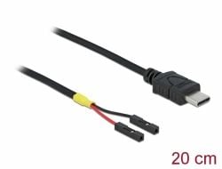 DeLOCK 85395, 0,2 m, USB C, Musta