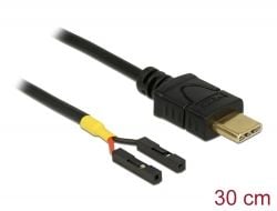 DeLOCK 85396, 0,3 m, USB C, Musta