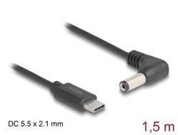 DeLOCK 85398, 1,5 m, USB C, 5,5 x 2,1 mm, 5 V, 1 A