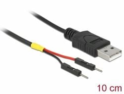 Delock - USB/strøm-kabel - USB (hann) til 2-pins USB-header (hann) separat - 10 cm - svart