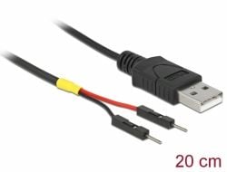 Delock - USB/strøm-kabel - USB (hann) til 2-pins USB-header (hann) separat - 20 cm - svart