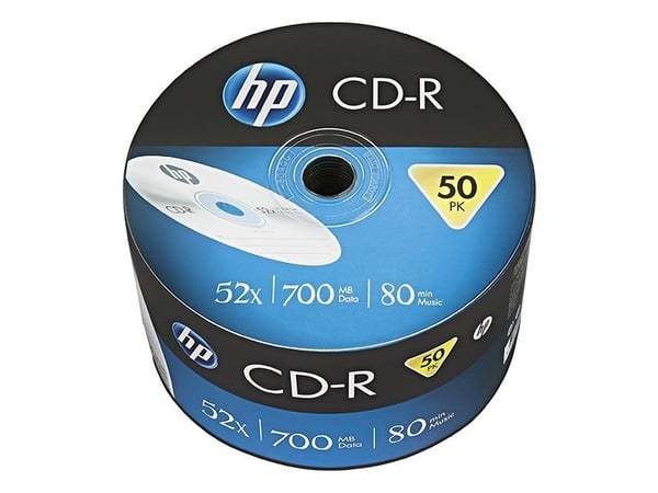HP CRE00070, 52x, CD-R, 120 mm, 700 MB, Kakeboks, 50 stykker