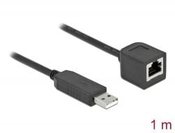 Delock - Seriell adapter - USB (hann) til RJ-45 (hunn) - 1 m - USB / USB 2.0 / EIA-232 - svart