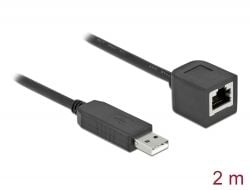 Delock - Seriell adapter - USB (hann) til RJ-45 (hunn) - 2 m - USB / USB 2.0 / EIA-232 - svart