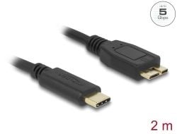 Delock USB 5 Gbps -kaapeli USB Type-C-pistoke USB Type Micro-B-pistokkeeseen 2 m 2 m