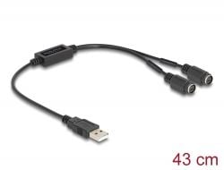 Delock - Tastatur- / musadapter - USB 2.0 - svart