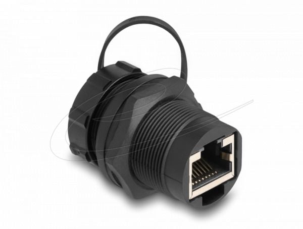 Delock - Nettverkkopler - RJ-45 (hunn) til RJ-45 (hunn) vernehette - CAT 6a - utendørs - svart