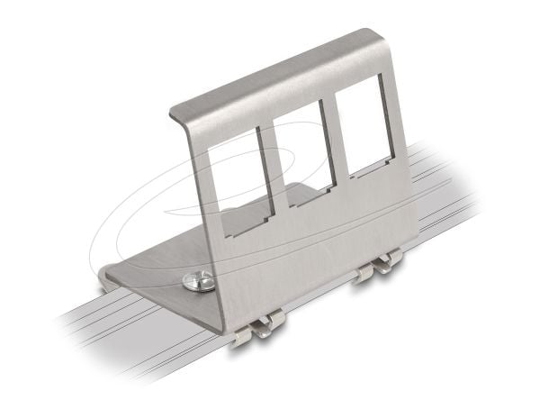 Delock - DIN-skinnemonteringsadapter for keystone-jakk - metal - 3 porter