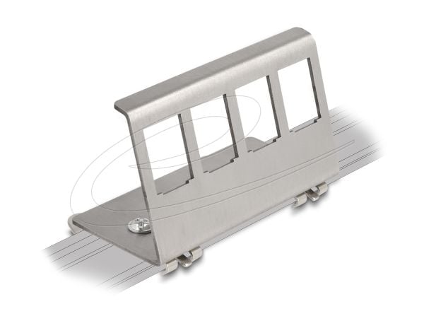 Delock Keystone metallikannatin 4 porttia DIN-kiskoon