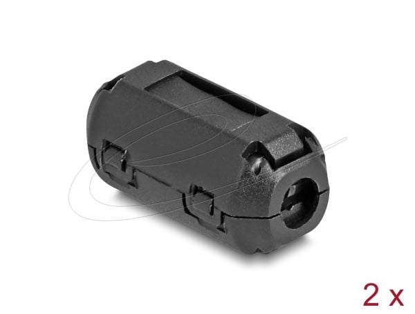 Delock - Ferrittperle - for round cable up to 3.5 mm - svart (en pakke 2)