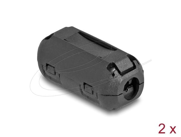 Delock - Ferrittperle - for round cables up to 5 mm - svart (en pakke 2)