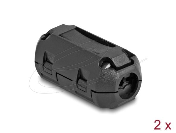 Delock - Ferrittperle - for round cable up to 7 mm - svart (en pakke 2)