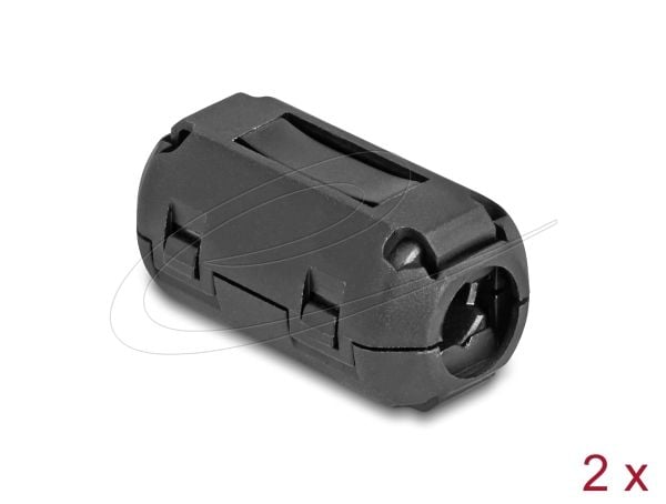 Delock - Ferrittperle - for round cables up to 9 mm - svart (en pakke 2)