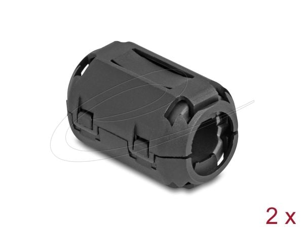 Delock - Ferrittperle - for round cable up to 13 mm - svart (en pakke 2)
