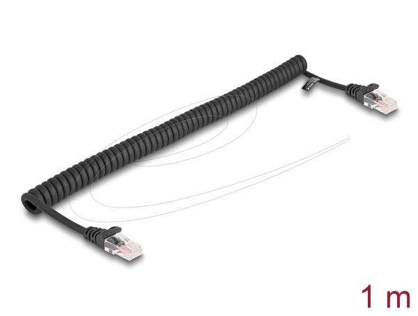 Delock RJ45 kierrekaapeli uros uros Cat.5e 1 m musta