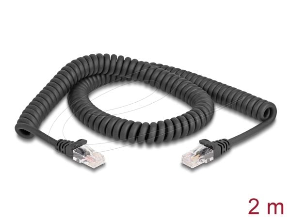Delock RJ45 kierrekaapeli uros uros Cat.5e 2 m musta