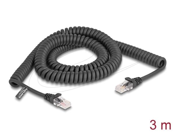 Delock RJ45 kierrekaapeli uros uros Cat.5e 3 m musta