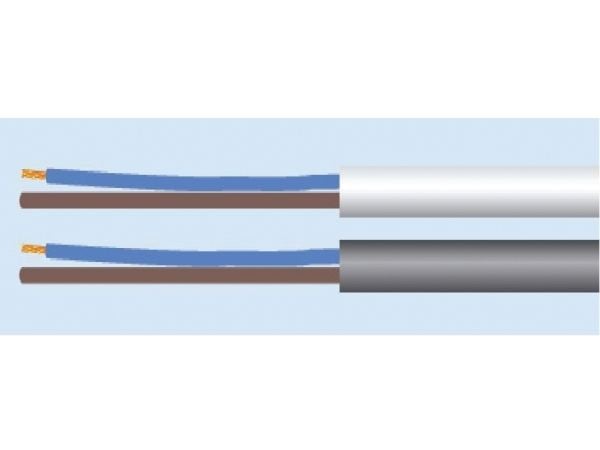 Flat strømkabel H03VVH2-F (2x0,75mm²) 100 m, svart