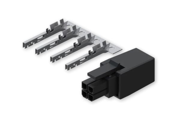 Teltonika - Elkontakt - 4 stiftkontakt (hane) - 250 V - 5 A - fosforbrons-/mässingskontakter - för Teltonika RUT200, RUT956