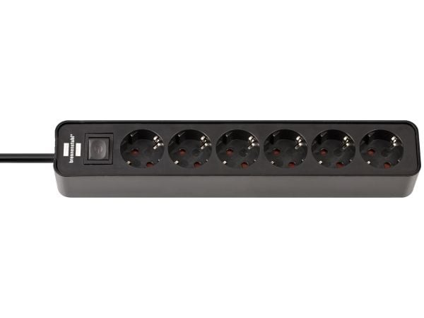Brennenstuhl 1153260000, 1,5 m, Sisätila, IP20, Musta, 6 AC-pistorasia(a), 85 mm