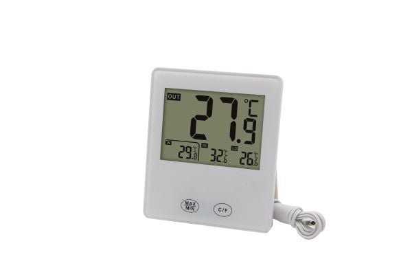 Digital innendørs/utendørs termometer med kablet sensor